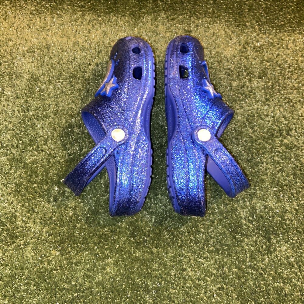 Disney Parks Sorcerer Mickey Make a Wish Blue Glitter Crocs Men’s 6 Women’s 8 - Picture 7 of 9